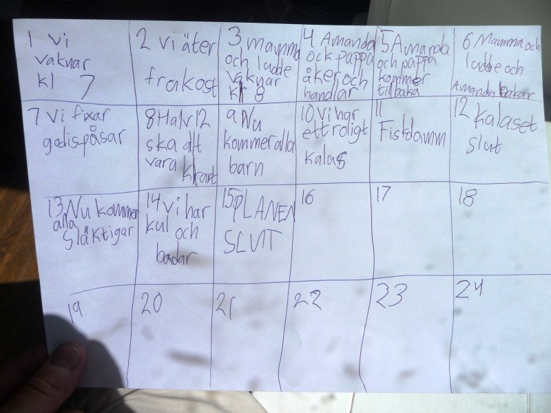 Amandas kalasplan Amandas kalasplan